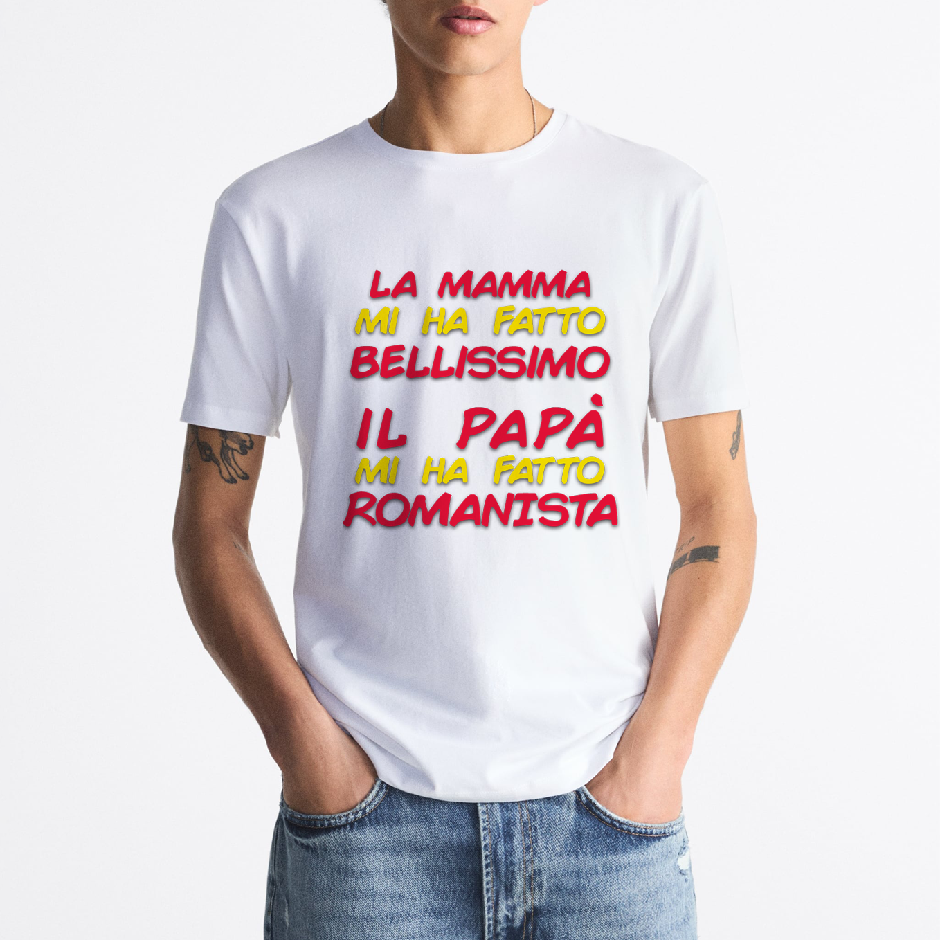 T-shirt "Il papà mi ha fatto Romanista"